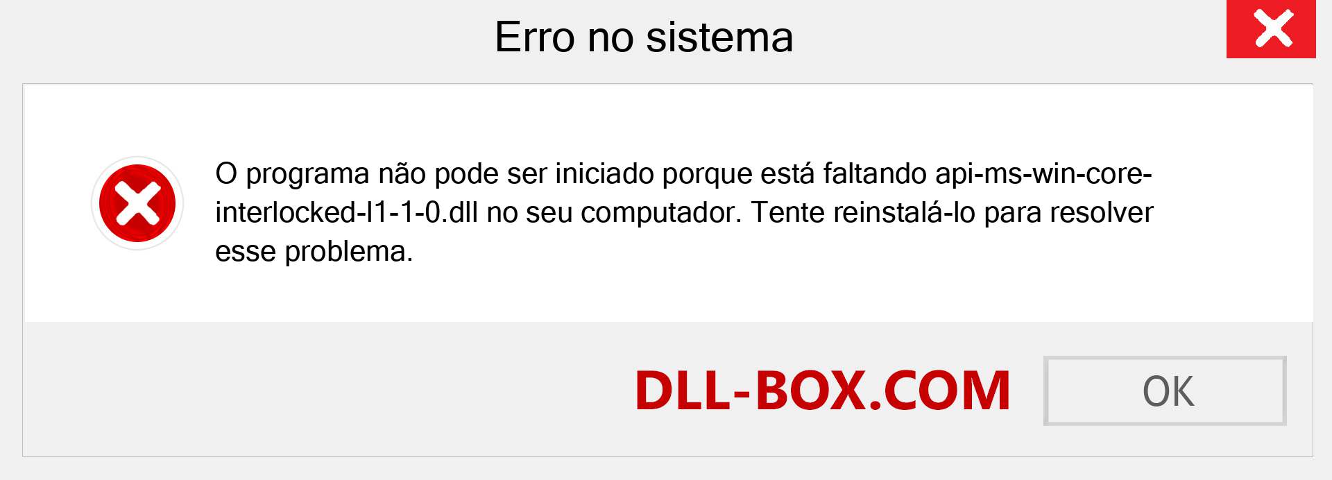 Arquivo api-ms-win-core-interlocked-l1-1-0.dll ausente ?. Download para Windows 7, 8, 10 - Correção de erro ausente api-ms-win-core-interlocked-l1-1-0 dll no Windows, fotos, imagens